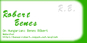 robert benes business card